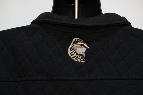 Black Quilted Quarter Zip Pullover