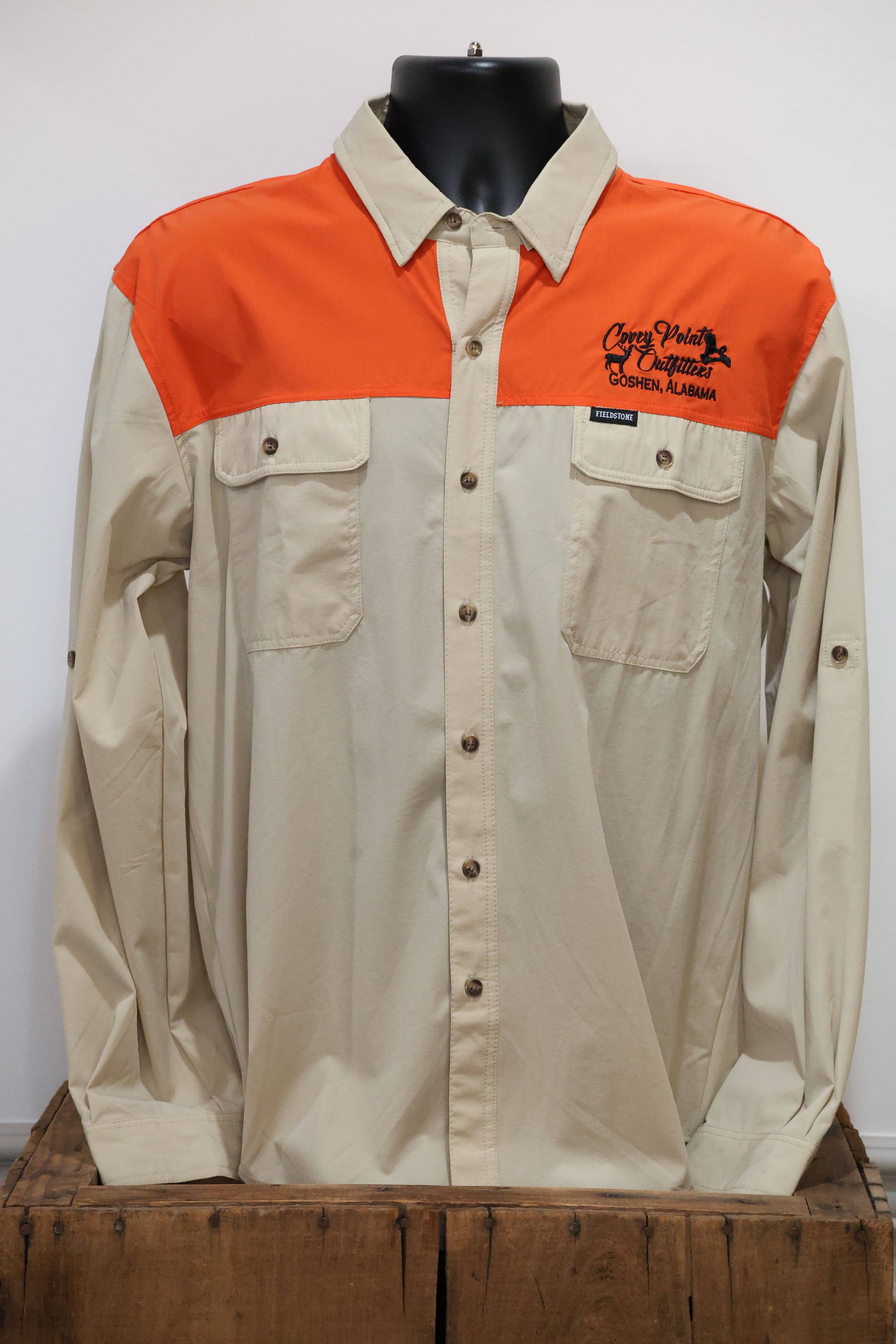 Orange/Khaki Upland Long Sleeve Shooting Shirt