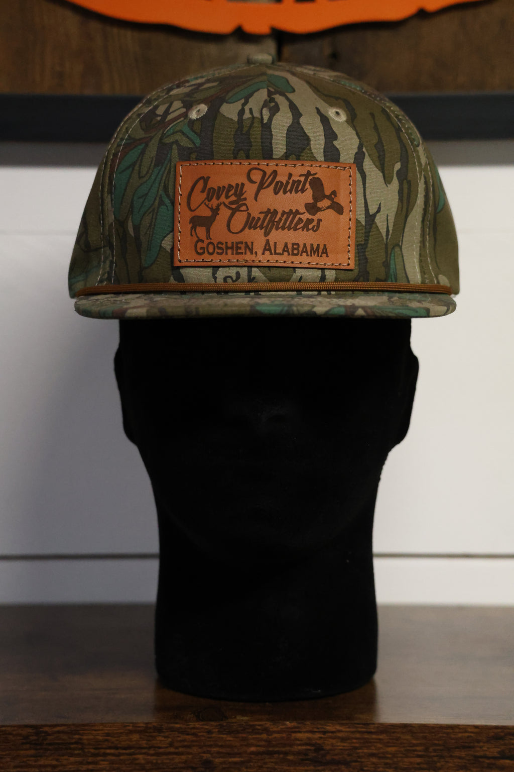 Green Leaf Square Patch Goat Rope Hat