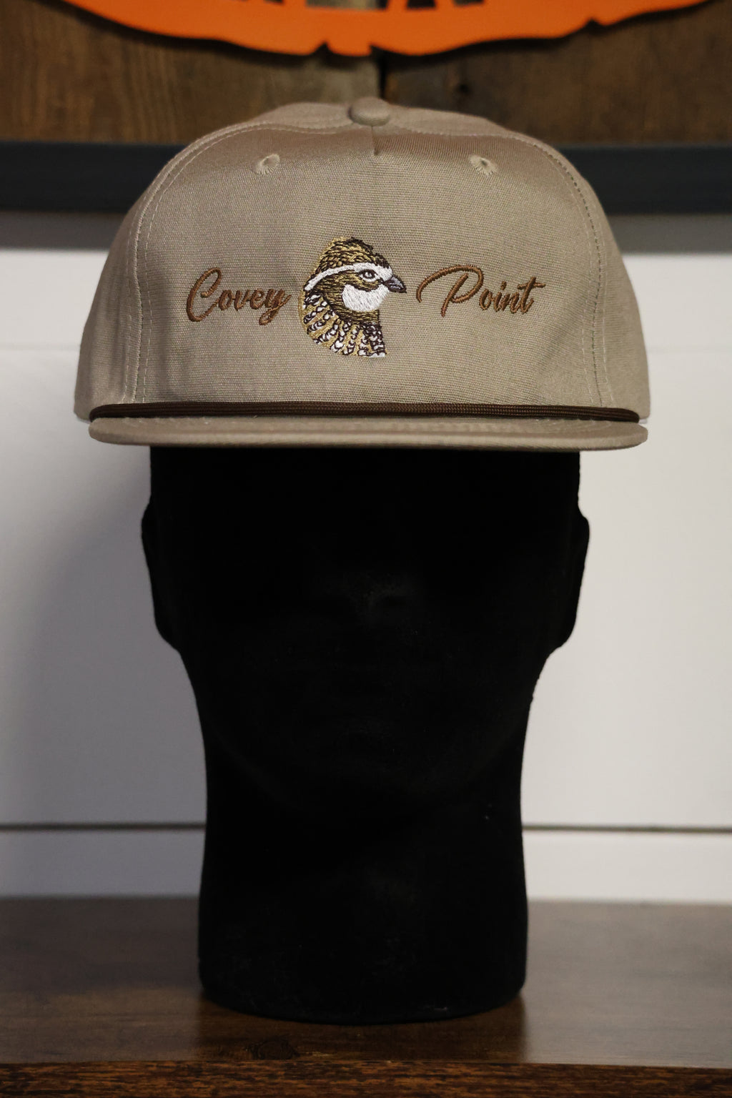 Khaki Quail Logo Goat Rope Hat
