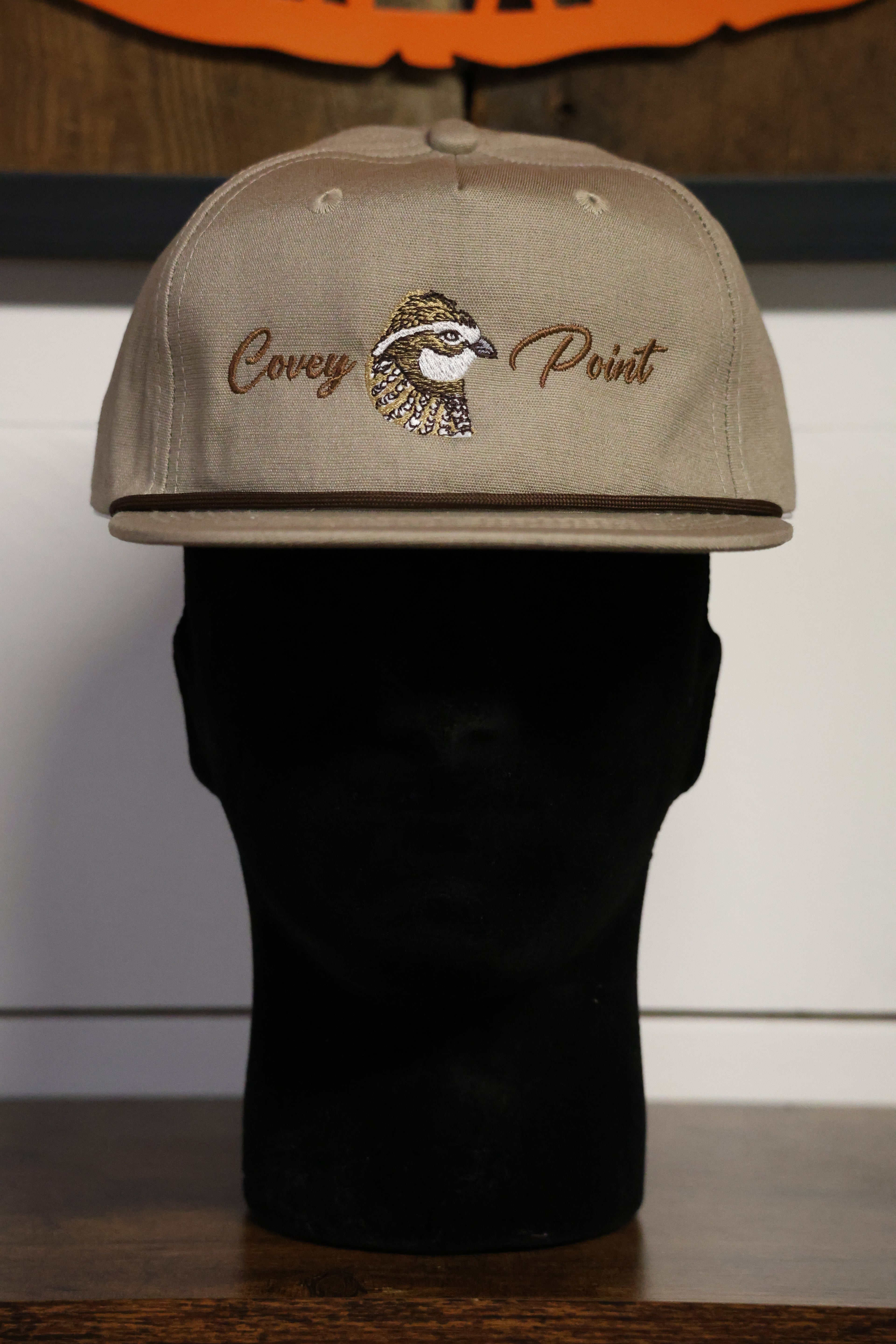 Khaki Quail Logo Goat Rope Hat