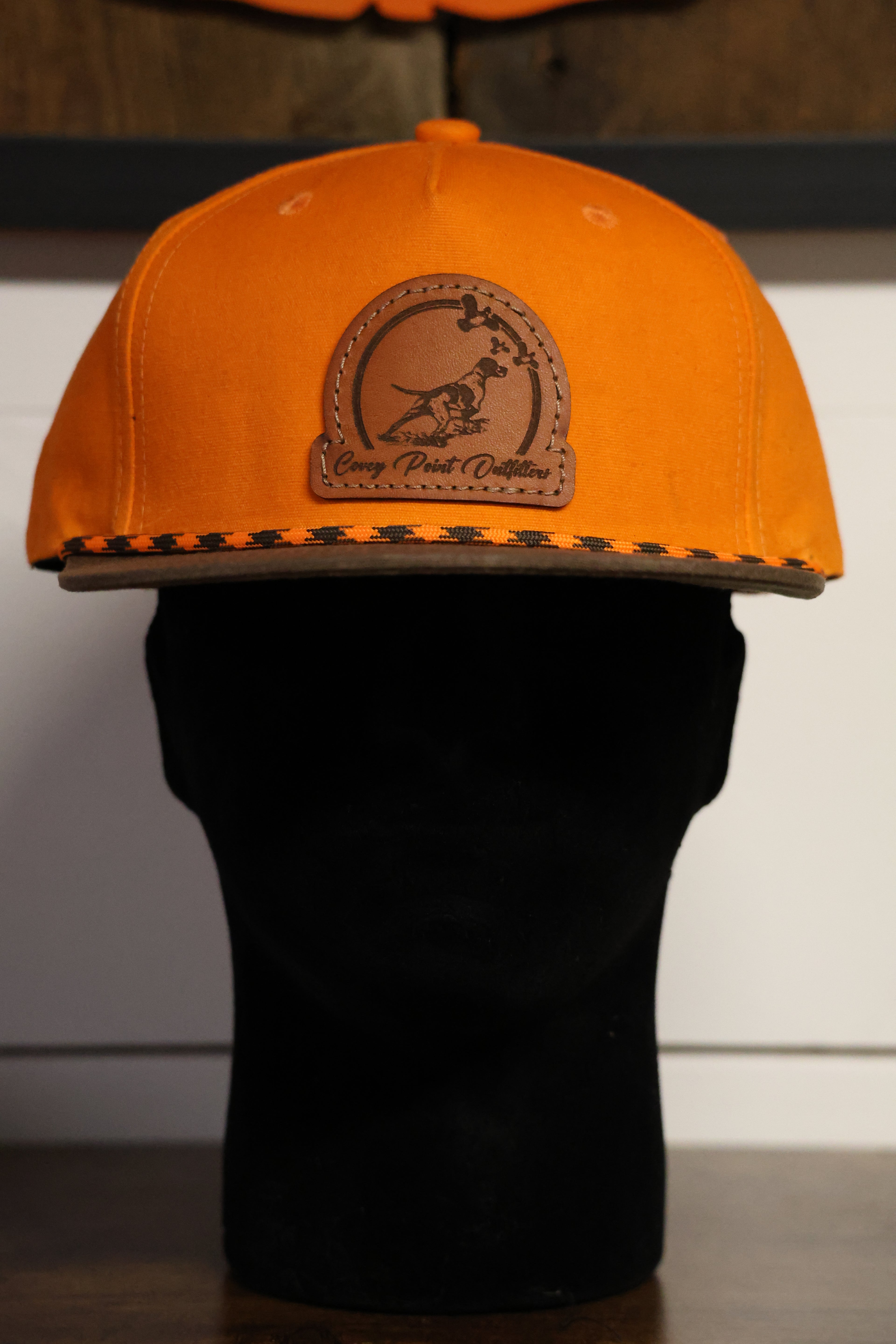 Waxed Orange Circle Patch Rope Hat