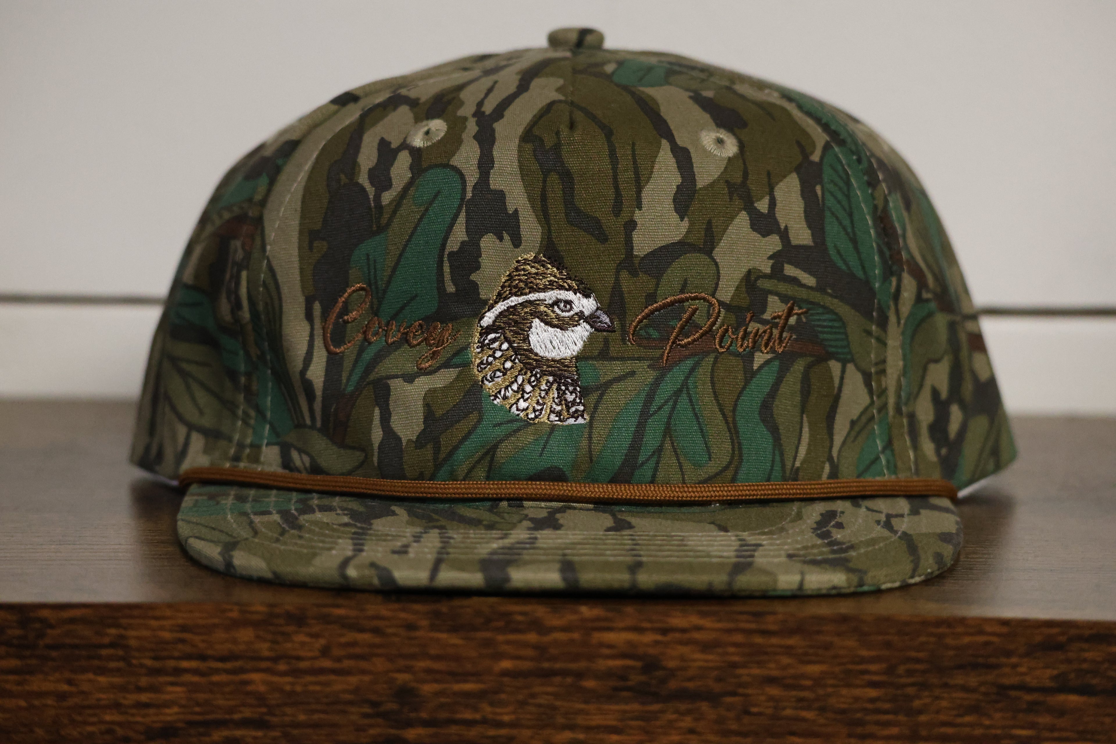 Green Leaf Quail Logo Goat Rope Hat